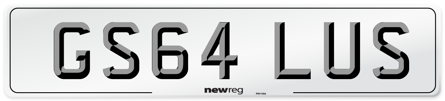 GS64 LUS Number Plate from New Reg